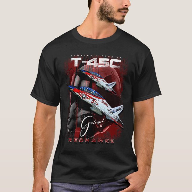 T-45C Goshawk Redhawks USAF Navy Fighterjet T-Shirt (Front)