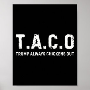 T.a.c.o Trump Always Chickens Out - Funny Poster