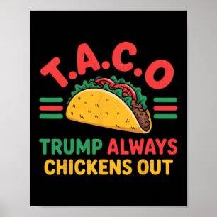 T.a.c.o Trump Always Chickens Out Funny Taco Poster