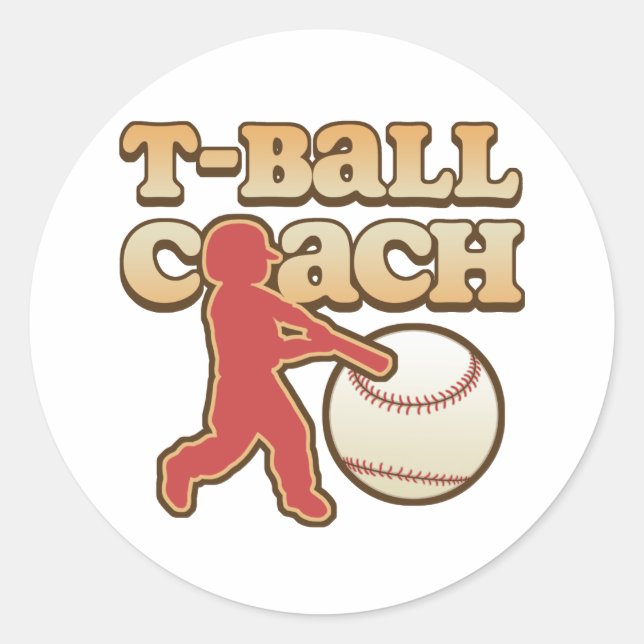 T-Ball Coach Classic Round Sticker (Front)