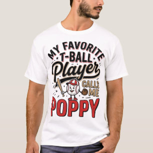 T-Ball Poppy Vintage Engraving Shirt Design_1