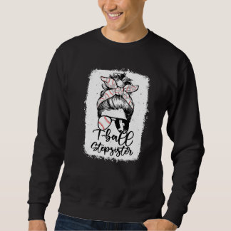 T Ball Stepsister Vintage Leopard Messy Bun Bleach Sweatshirt