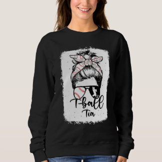 T Ball Tia Vintage Leopard Messy Bun Bleached Sweatshirt