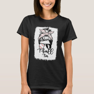 T Ball Tia Vintage Leopard Messy Bun Bleached T-Shirt