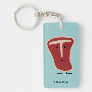 T-bone steak key chain