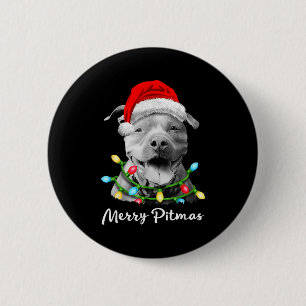 T Bull Santa Christmas Tree Lights Xmas Merry Tmas 6 Cm Round Badge