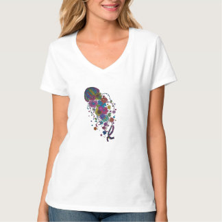 T-Colourful Floral Jellyfish Mandala Tshirt