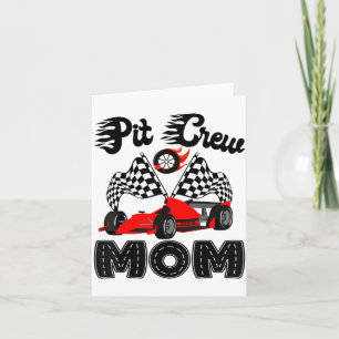 T Crew Mom Racing Car Birthday Boy Family Matching Card