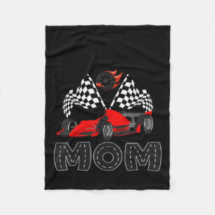 T Crew Mom Racing Car Birthday Boy Family Matching Fleece Blanket