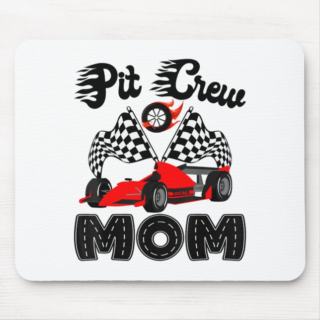 T Crew Mom Racing Car Birthday Boy Family Matching Mouse Mat (Front)