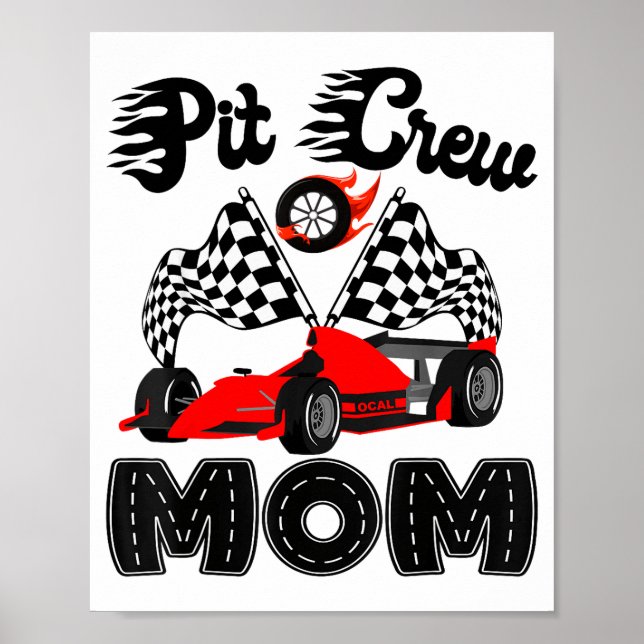 T Crew Mom Racing Car Birthday Boy Family Matching Poster (Front)