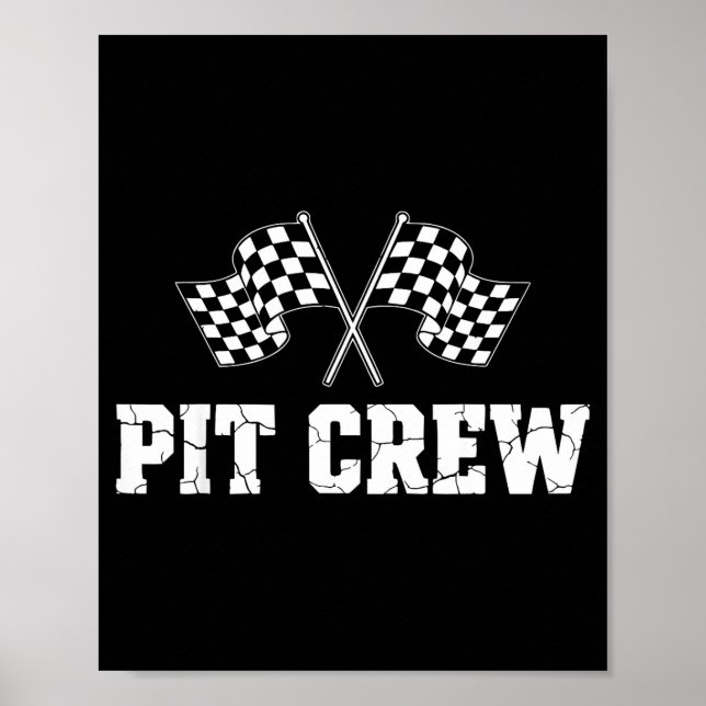 T Crew Race Car Birthday Party Family Matching Car Poster (Front)