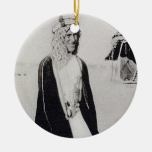 T. E. Lawrence in Arab Dress (b/w photo) Ceramic Tree Decoration