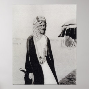T. E. Lawrence in Arab Dress (b/w photo) Poster