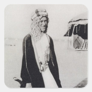 T. E. Lawrence in Arab Dress (b/w photo) Square Sticker