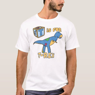 T is for T-Rex Toddler TeeShirt (White Outline) T-Shirt
