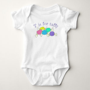 T is for TAFFY Salt Water Saltwater Beach Candy Baby Bodysuit
