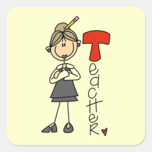 T is for Teacher Square Sticker