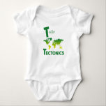 T is for Tectonics Cute Geology & Science Design Baby Bodysuit<br><div class="desc">Tectonics is the process that controls the structure and properties of the Earth's crust and its evolution through time. In particular, it describes the processes of mountain building, the growth and behaviour of the continents, and the ways in which the rigid plates that constitute the Earth's outer shell interact with...</div>