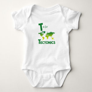 T is for Tectonics Cute Geology & Science Design Baby Bodysuit