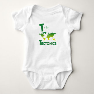 T is for Tectonics Cute Geology & Science Design Baby Bodysuit