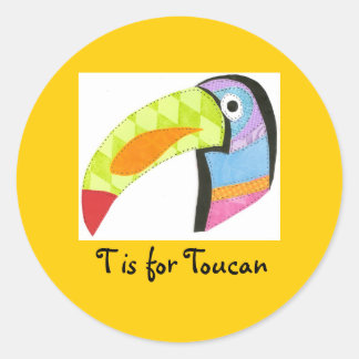 T is for Toucan Classic Round Sticker