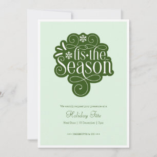 T’is the Season Mint Green Christmas Party Invitation
