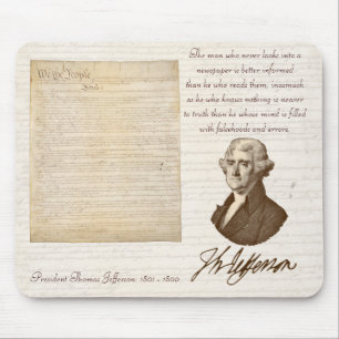 T. Jefferson: Truth & Newspapers - Mousepad