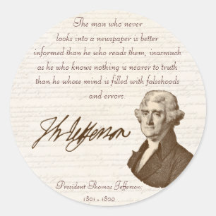 T. Jefferson: Truth & Newspapers - Sticker