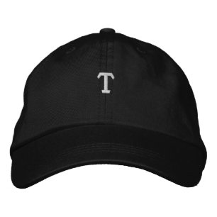 T  Letter Monogram Initial Embroidered Hats Caps