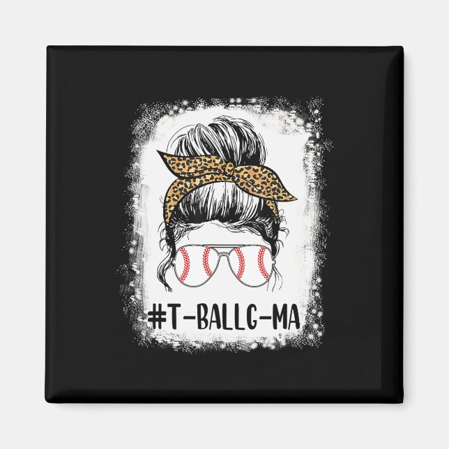 T-ll G-ma Life Messy Bun Leopard Print Softll  Magnet (Front)