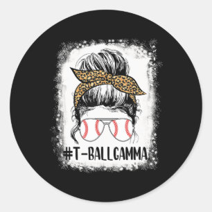 T-ll Gamma Life Messy Bun Leopard Print Softll Classic Round Sticker