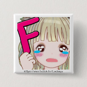 t_mikage tin badgeSQ[F]/ミカゲ缶バッチSQ[F] 15 Cm Square Badge