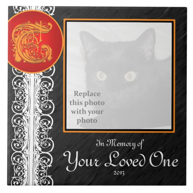 T Monogram "In Memory of Your Loved One" Tile (Front)