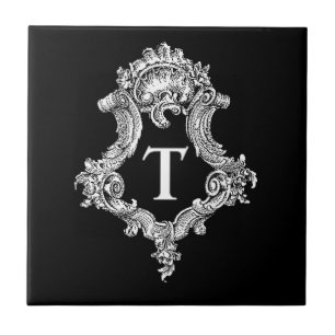 T Monogram Initial Tile