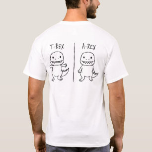 T-Pose T-Rex Sketch Front & Back T-Shirt