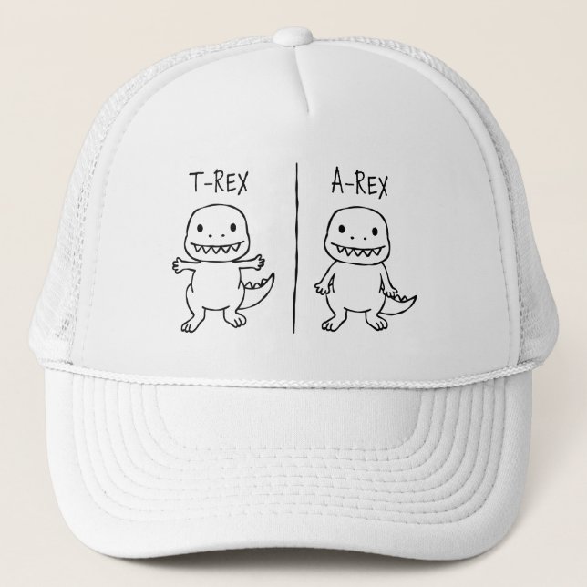 T-Pose T-Rex Sketch Trucker Hat (Front)