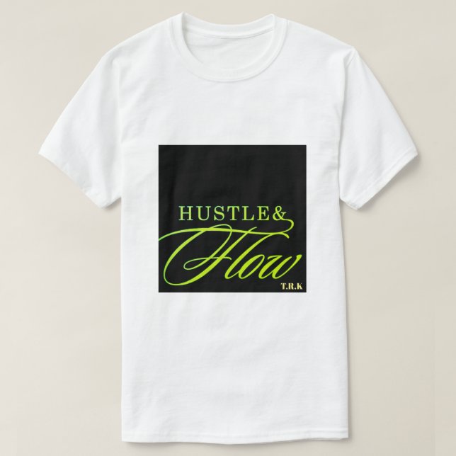 T.R.K HUSTLE & FLOW NEON FUSED SCRIPT TSHIRT (Design Front)