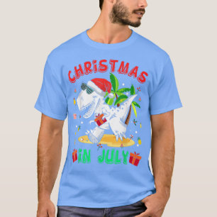 T Re Christmas In Julyfor Boys Toddler Kids Dinosa T-Shirt