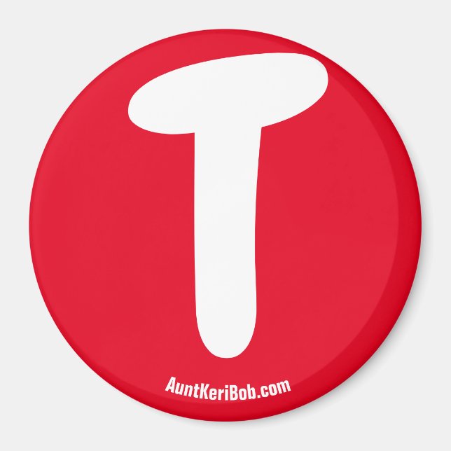 T Red Refrigerator Magnet (Front)