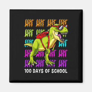 T Rex 100 Days Of School Dinosaur T Rex Kids Boys Magnet