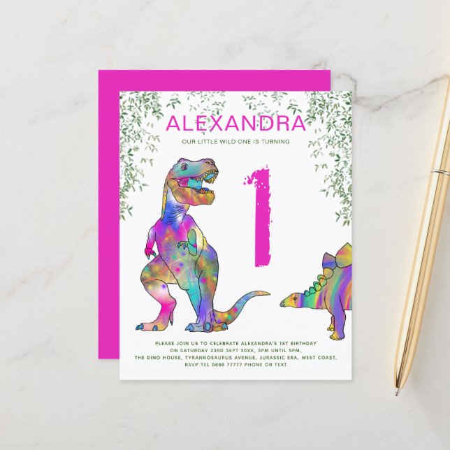 T Rex 1st Birthday Party  (Front/Back In Situ)