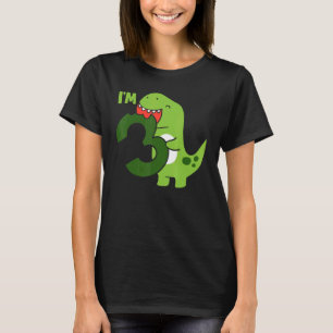 T Rex 3rd Birthday 3 Year Old Boy Kids T-Shirt