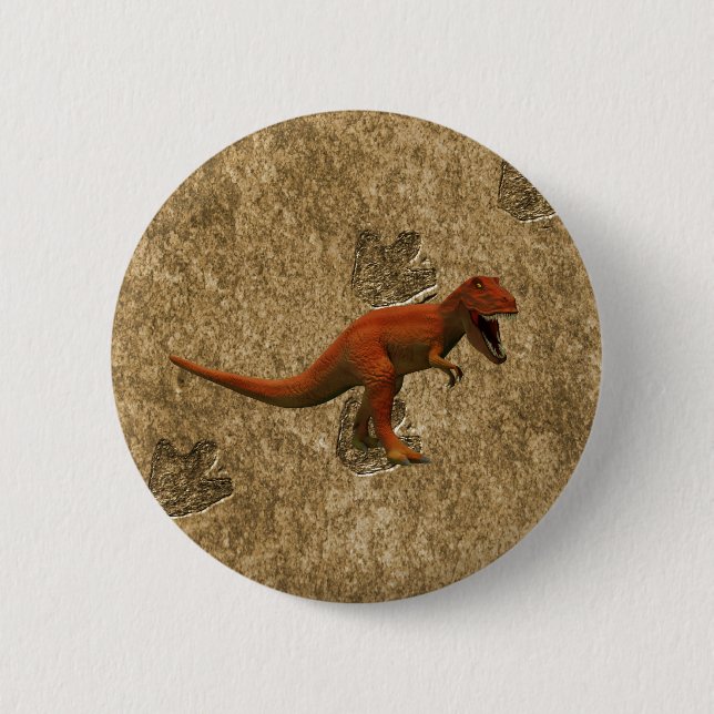 T Rex 6 Cm Round Badge (Front)
