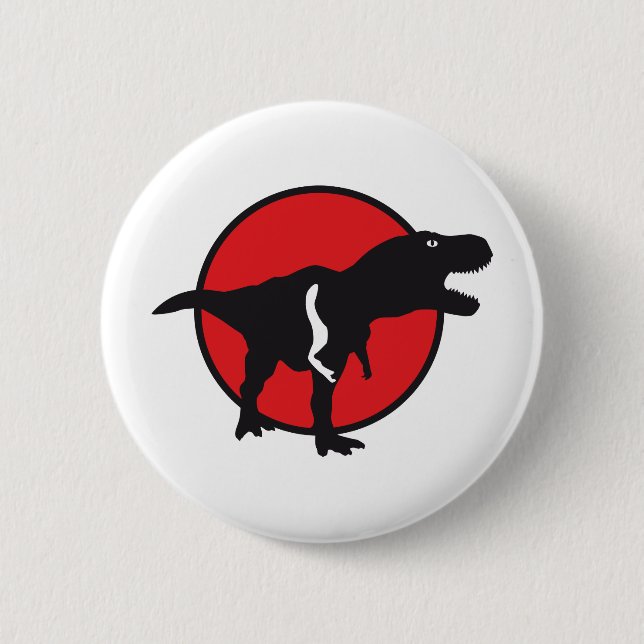 T-rex 6 Cm Round Badge (Front)