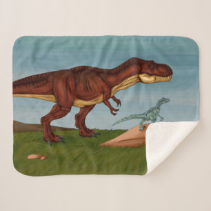 T-Rex and Velociraptor Sherpa Blanket