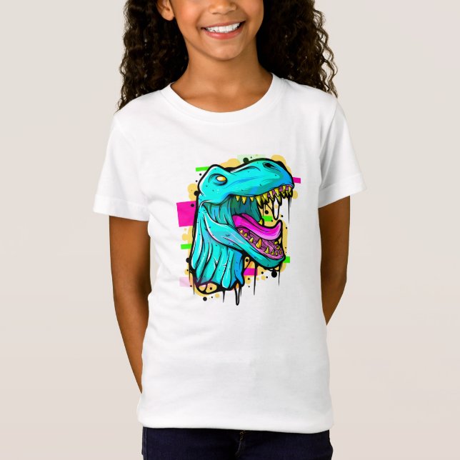 T Rex Awesome Neon T Shirt (Front)