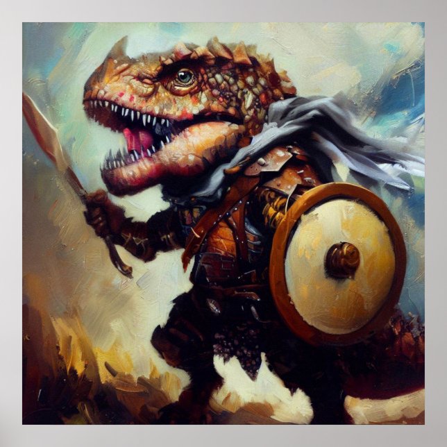 T Rex Barbarian Poster (Front)