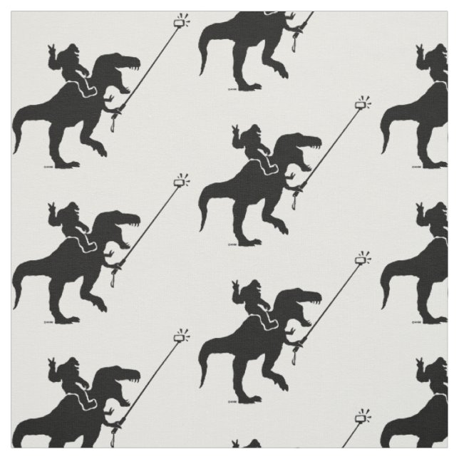 T-rex & bigfoot selfie fabric (Swatch)