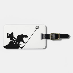 T-rex & bigfoot selfie luggage tag